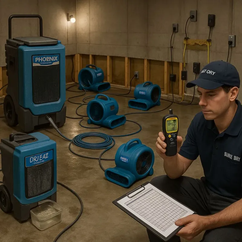 Structural Drying and Dehumidification process in Samoset, FL